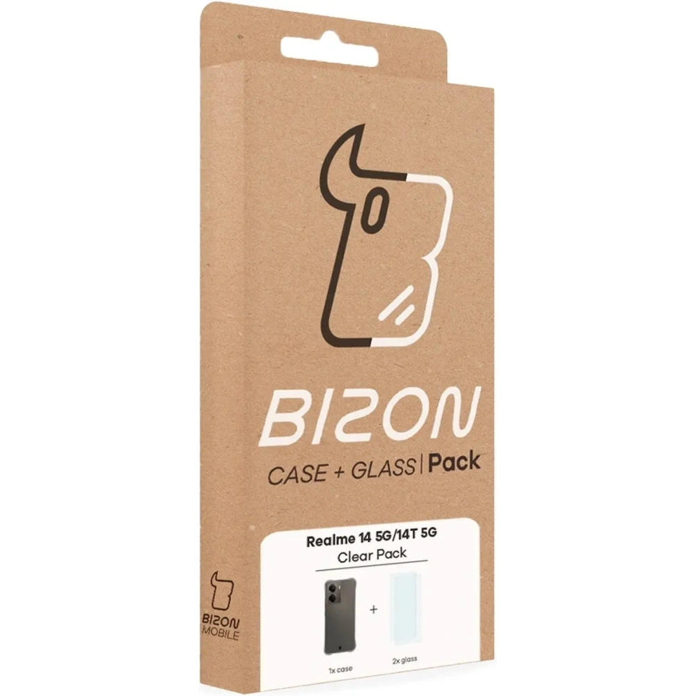 Wholesale Bizon Case Clear Pack case + 2x screen glass Realme 14 5G / 14T 5G - BIZ9269 - {ean13} - Hurt