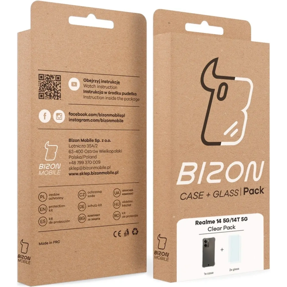 Wholesale Bizon Case Clear Pack case + 2x screen glass Realme 14 5G / 14T 5G - BIZ9269 - {ean13} - Hurt