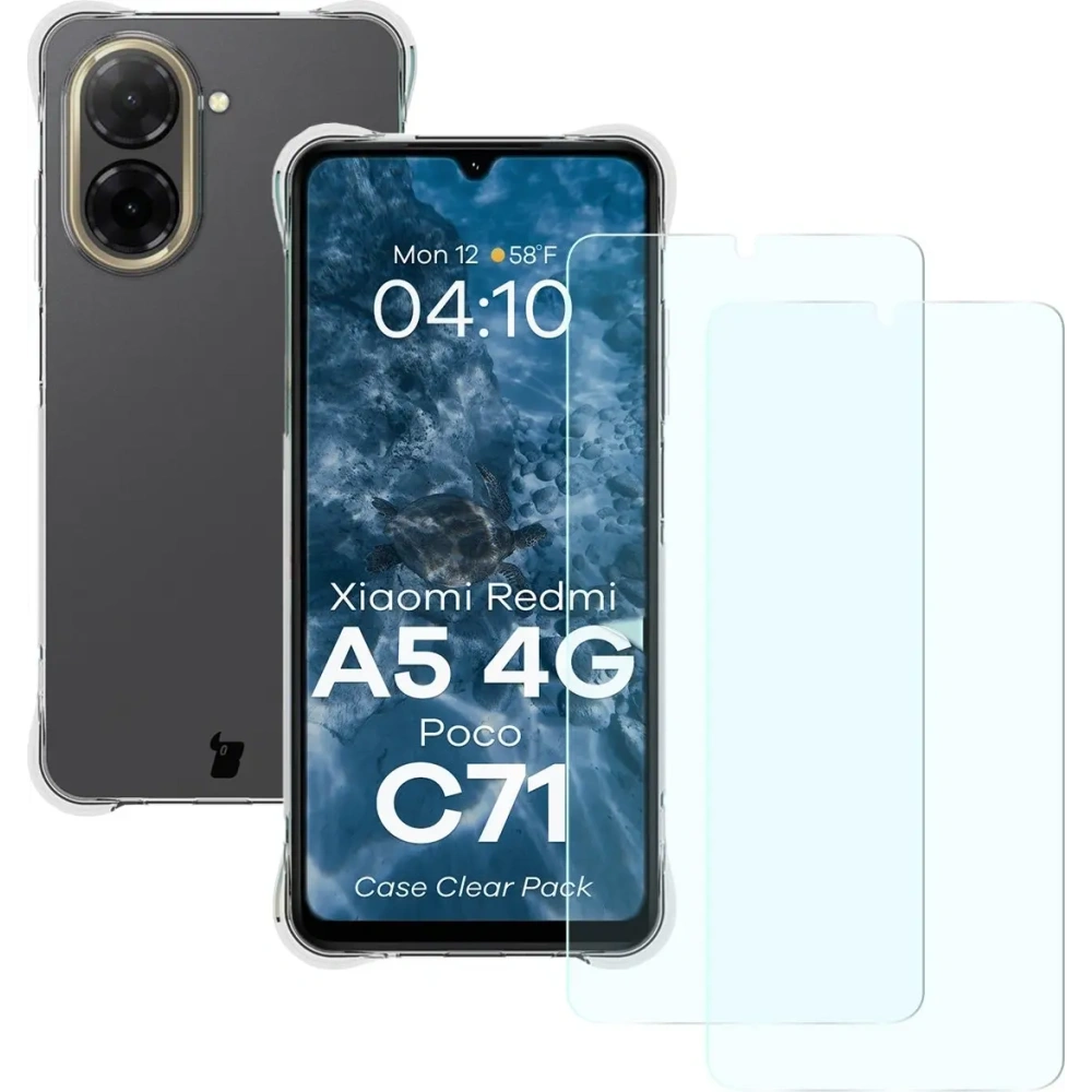 Hurtownia GSM - Husa Bizon Case Clear Pack + 2x sticlă de protecție pentru Xiaomi Redmi A5 4G / POCO C71 4G - BIZ9270 - {ean13} - Hurt