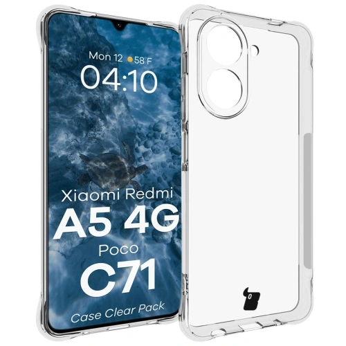 Etui + 2x szkło na ekran Bizon Case Clear Pack do Xiaomi Redmi A5 4G / POCO C71 4G