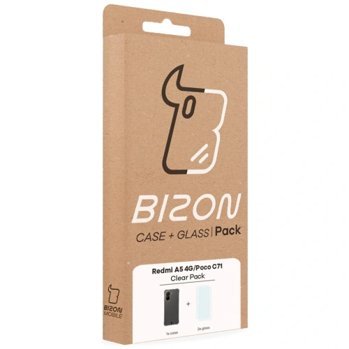 Etui + 2x szkło na ekran Bizon Case Clear Pack do Xiaomi Redmi A5 4G / POCO C71 4G