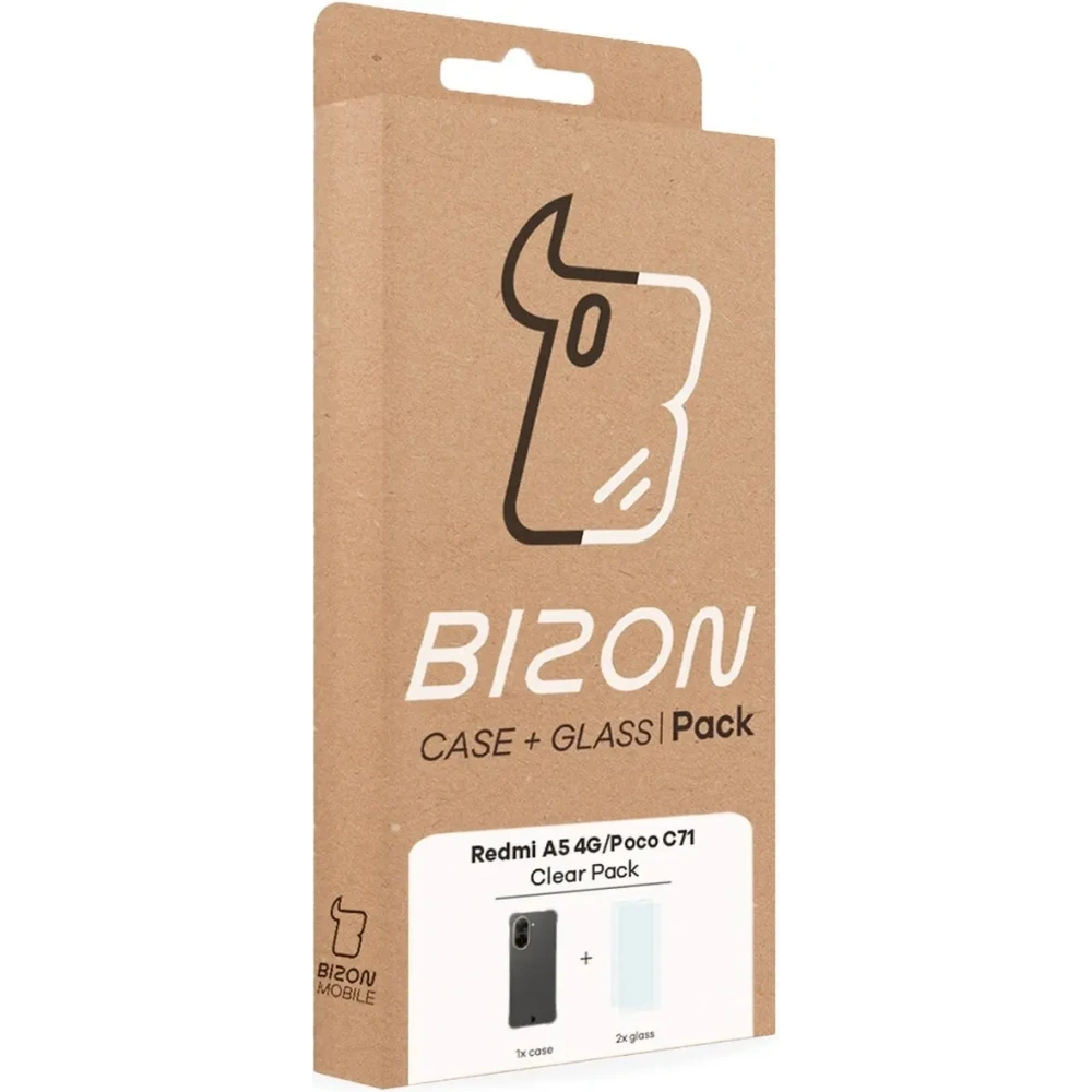 Hurtownia GSM - Husa Bizon Case Clear Pack + 2x sticlă de protecție pentru Xiaomi Redmi A5 4G / POCO C71 4G - BIZ9270 - {ean13} - Hurt