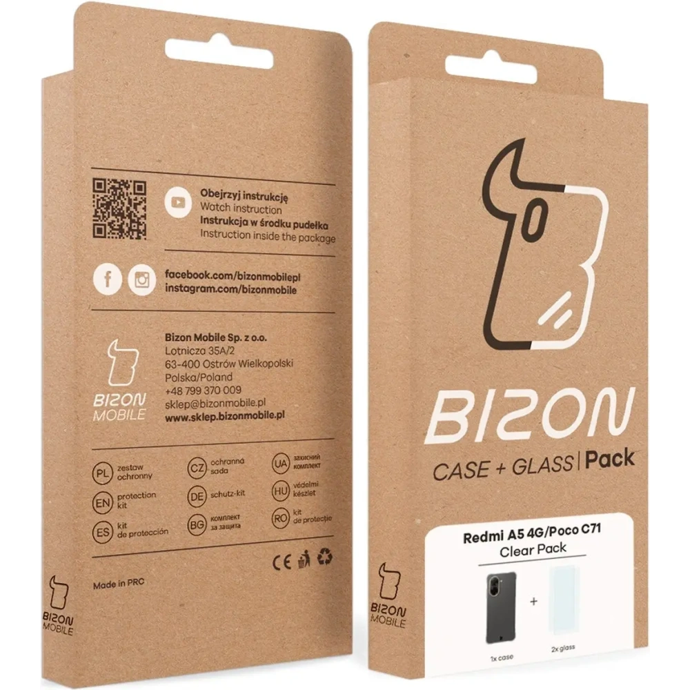 Hurtownia GSM - Husa Bizon Case Clear Pack + 2x sticlă de protecție pentru Xiaomi Redmi A5 4G / POCO C71 4G - BIZ9270 - {ean13} - Hurt