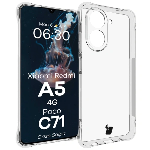 Elastyczne etui Bizon Case Salpa do Xiaomi Redmi A5 4G / POCO C71 4G przezroczyste