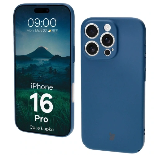 Etui Bizon Case Łupka do Apple iPhone 16 Pro niebieskie