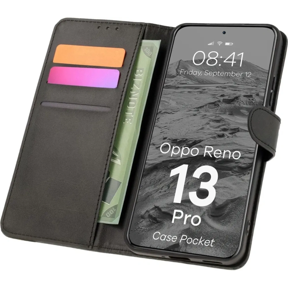 Hurtownia GSM - BIZON tok zseb Oppo Reno13 Pro fekete - BIZ9289 - {ean13} - Hurt