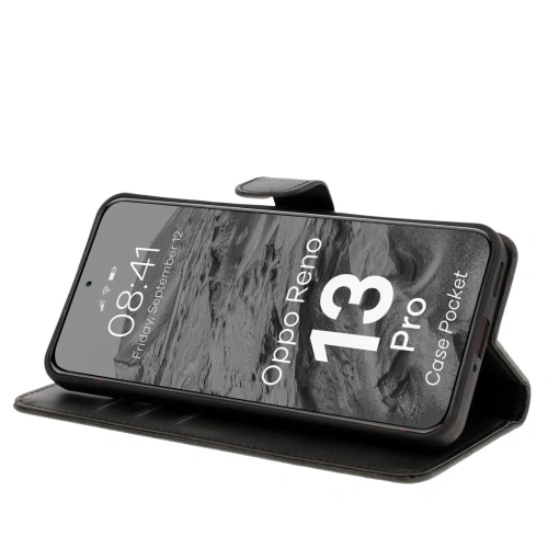 Etui z klapką Bizon Case Pocket do Oppo Reno13 Pro czarne