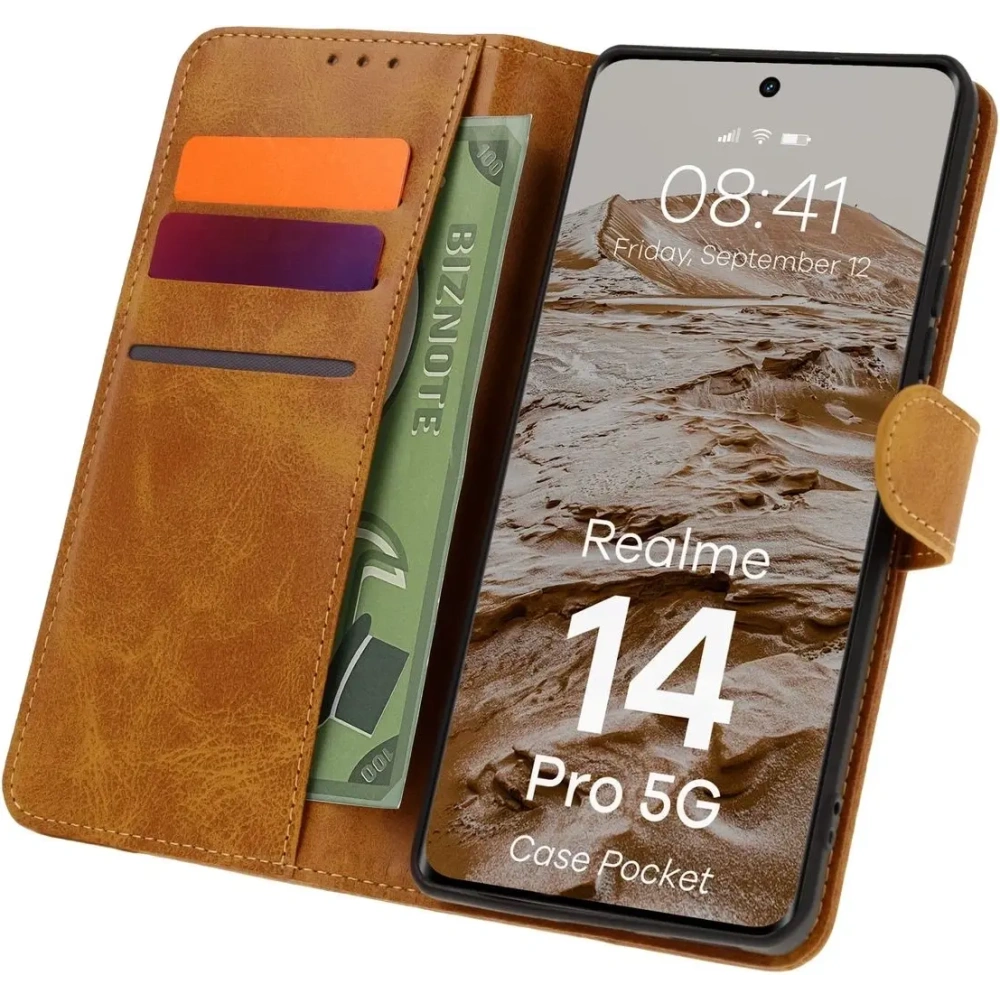 Hurtownia GSM - Husa BIZON Pocket Realme 14 Pro 5G maro - BIZ9291 - {ean13} - Hurt