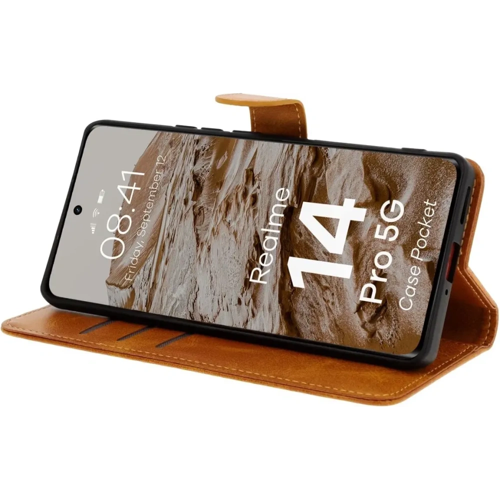 Hurtownia GSM - Husa BIZON Pocket Realme 14 Pro 5G maro - BIZ9291 - {ean13} - Hurt
