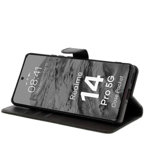 Etui z klapką Bizon Case Pocket do Realme 14 Pro 5G czarne