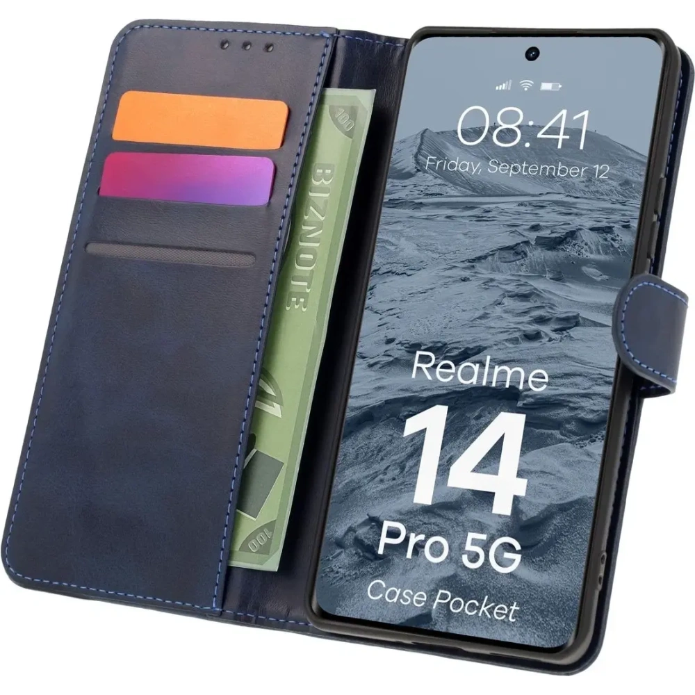 Hurtownia GSM - BIZON tok zsebes Realme 14 Pro 5G sötétkék - BIZ9293 - {ean13} - Hurt