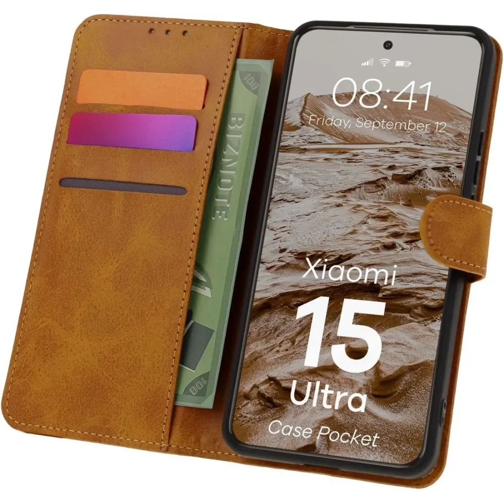 Hurtownia GSM - BIZON tok zseb Xiaomi 15 Ultra barna - BIZ9294 - {ean13} - Hurt