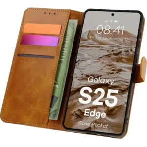 Hurtownia GSM - BIZON Husa de buzunar pentru Samsung Galaxy S25 Edge maro - BIZ9302 - {ean13} - Hurt