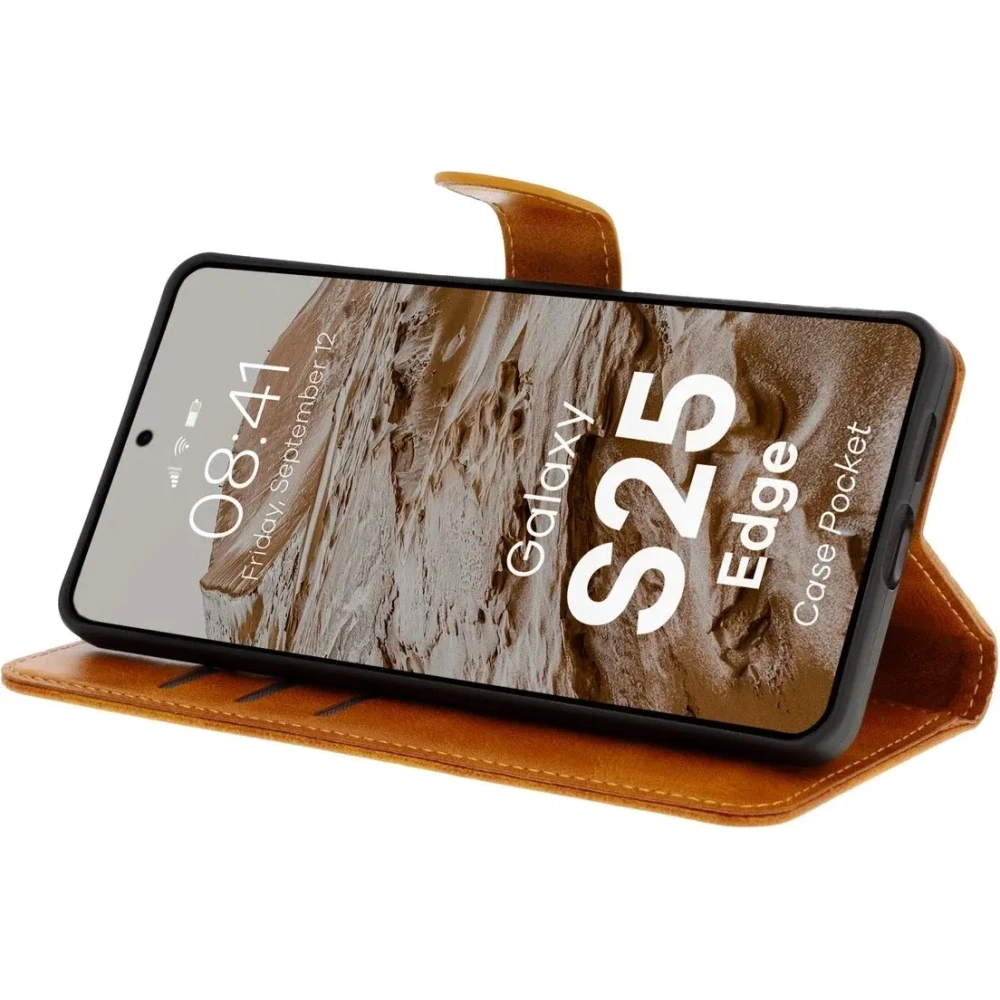 Wholesale BIZON Case Pocket Samsung Galaxy S25 Edge brown - BIZ9302 - {ean13} - Hurt