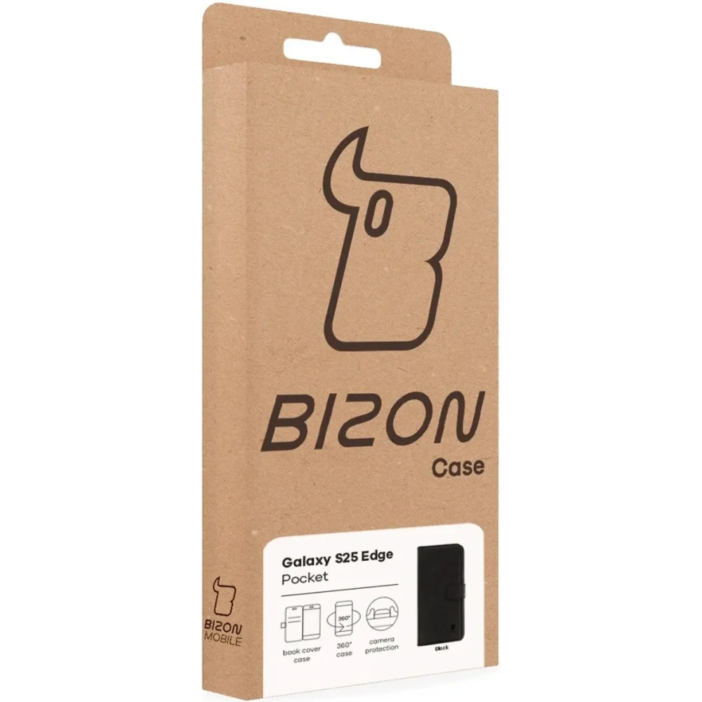 Wholesale BIZON Case Pocket Samsung Galaxy S25 Edge black - BIZ9303 - {ean13} - Hurt