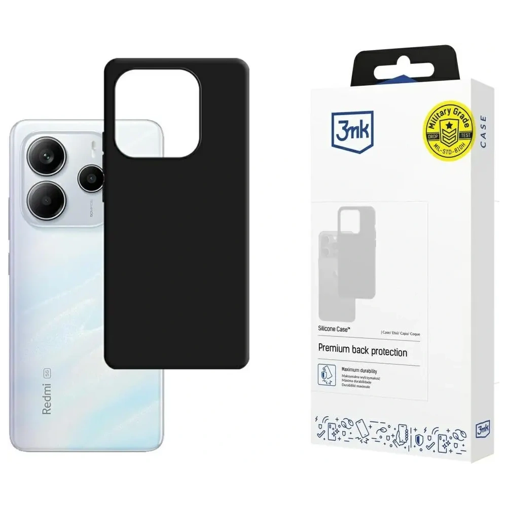 Hurtownia GSM - Husă din silicon 3MK pentru Xiaomi Redmi Note 14 5G neagră - 3MK16473 - {ean13} - Hurt