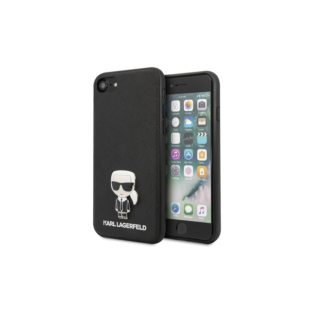 Hurtownia GSM - Etui Karl Lagerfeld KLHCI8IKFBMBK Apple iPhone SE 2022/SE 2020/8/7 hardcase černý/black Saffiano Ikonik - KLD294BLK - {ean13} - Hurt