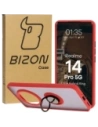 Bizon Case Hybrid Gyűrű Realme 14 Pro 5G füstös piros kerettel