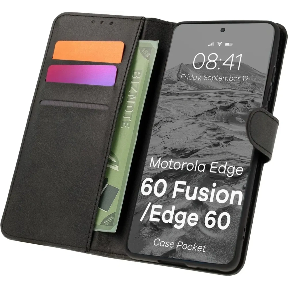 Hurtownia GSM - Bizon Case Tasche Motorola Edge 60 / 60 Fusion schwarz - BIZ9306 - {ean13} - Hurt