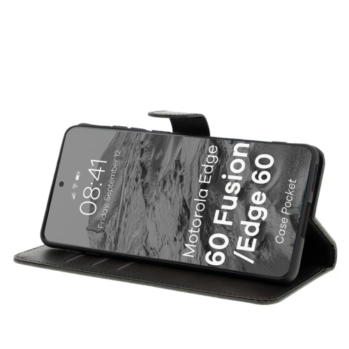 Etui z klapką Bizon Case Pocket do Motorola Edge 60 / 60 Fusion czarne