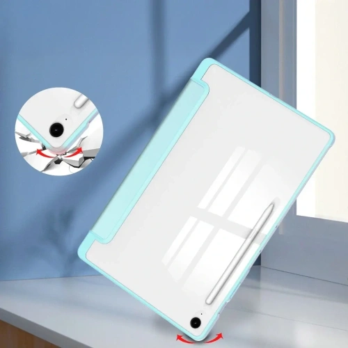 Etui z klapką Bizon Case Tab Clear Matt do Samsung Galaxy Tab S10 FE+ Plus błękitne