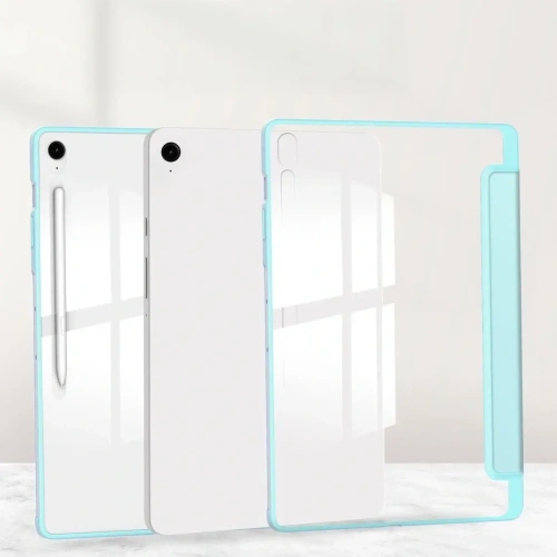 Etui z klapką Bizon Case Tab Clear Matt do Samsung Galaxy Tab S10 FE+ Plus błękitne