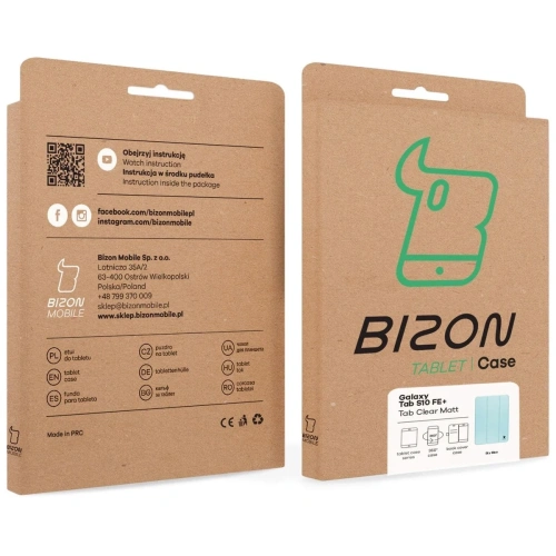Etui z klapką Bizon Case Tab Clear Matt do Samsung Galaxy Tab S10 FE+ Plus błękitne