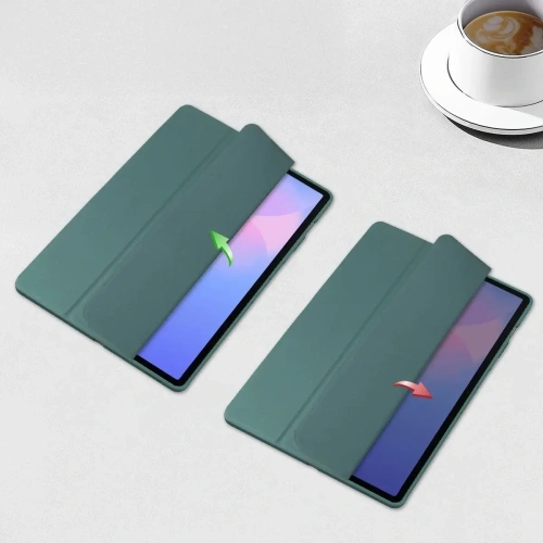 Etui z klapką Bizon Case Tab Clear Matt do Samsung Galaxy Tab S10 FE+ Plus ciemnozielone