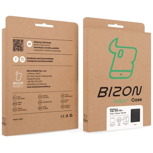 Etui z klapką Bizon Case Tab Clear Matt do Samsung Galaxy Tab S10 FE+ Plus czarne