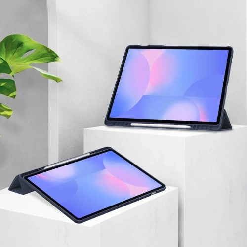 Etui z klapką Bizon Case Tab Clear Matt do Samsung Galaxy Tab S10 FE+ Plus granatowe