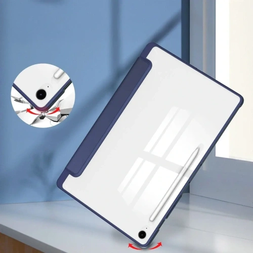 Etui z klapką Bizon Case Tab Clear Matt do Samsung Galaxy Tab S10 FE+ Plus granatowe