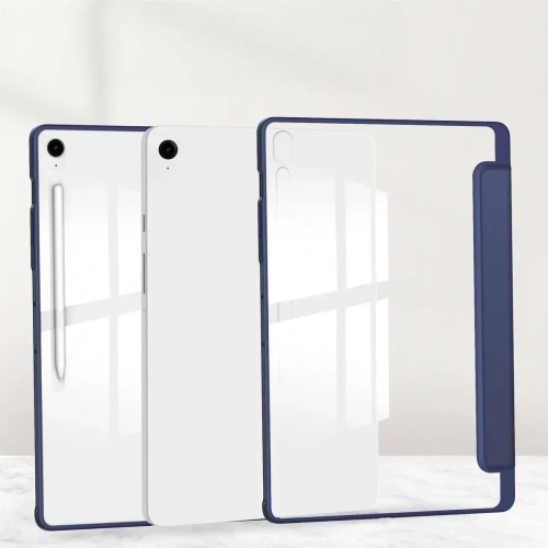 Etui z klapką Bizon Case Tab Clear Matt do Samsung Galaxy Tab S10 FE+ Plus granatowe