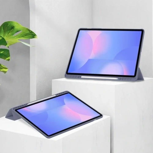 Etui z klapką Bizon Case Tab Clear Matt do Samsung Galaxy Tab S10 FE+ Plus lawendowe