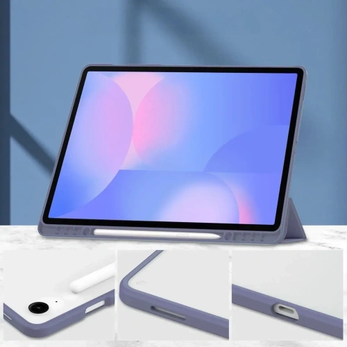 Etui z klapką Bizon Case Tab Clear Matt do Samsung Galaxy Tab S10 FE+ Plus lawendowe