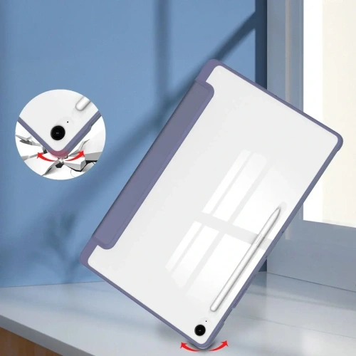 Etui z klapką Bizon Case Tab Clear Matt do Samsung Galaxy Tab S10 FE+ Plus lawendowe