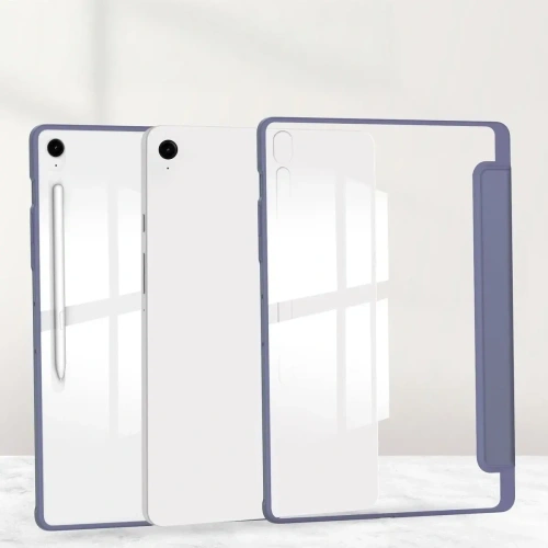 Etui z klapką Bizon Case Tab Clear Matt do Samsung Galaxy Tab S10 FE+ Plus lawendowe