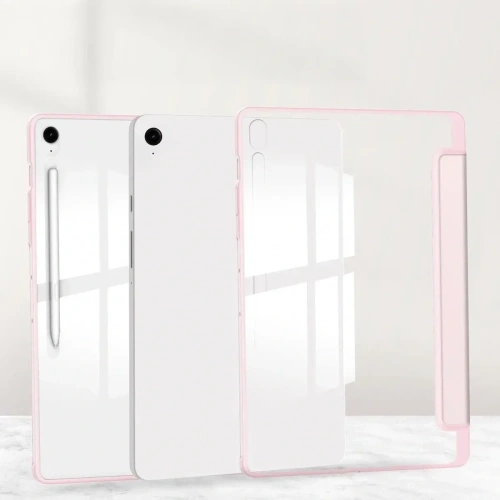 Etui z klapką Bizon Case Tab Clear Matt do Samsung Galaxy Tab S10 FE+ Plus różowe
