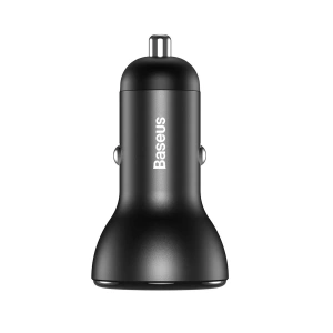 Autonabíječka Baseus s digitálním displejem, 2x USB, QC3.0, 45W, 5A (šedá)
