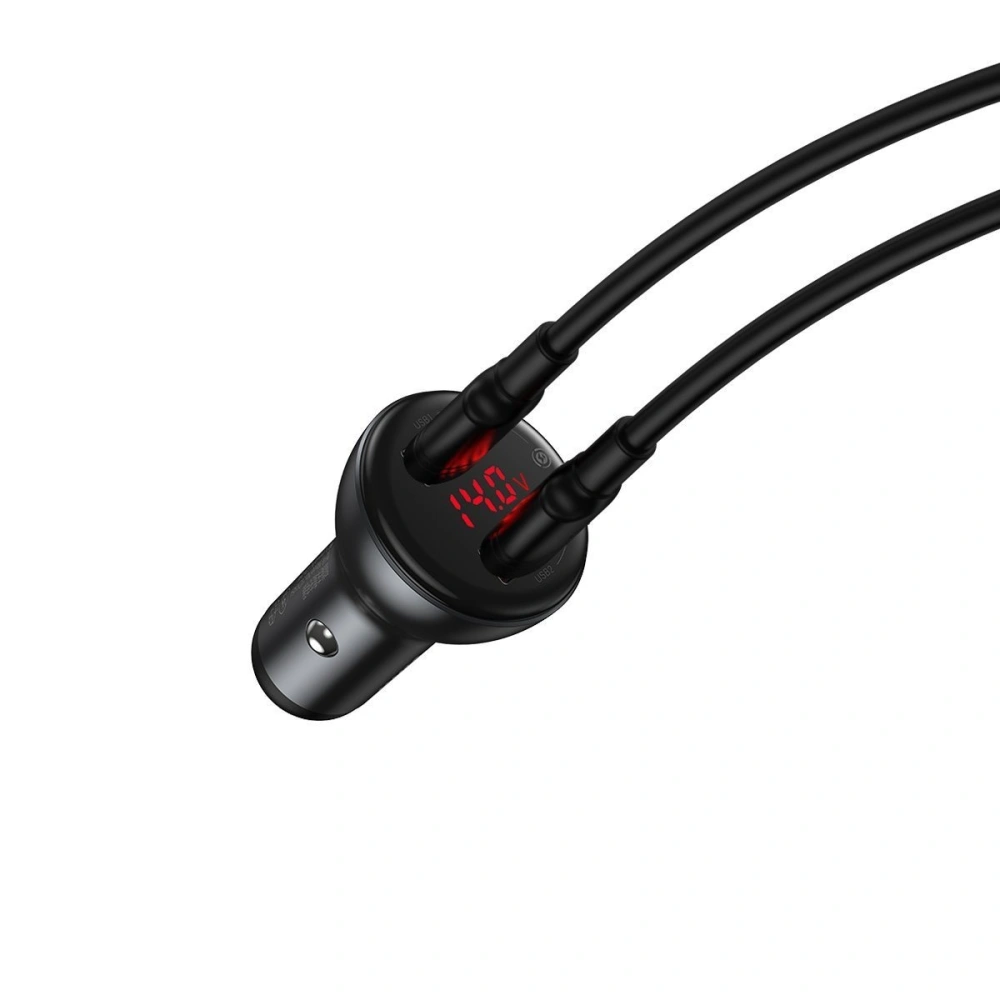 Hurtownia GSM - Autonabíječka Baseus s digitálním displejem, 2x USB, QC3.0, 45W, 5A (šedá) - BSU1532GRY - {ean13} - Hurt