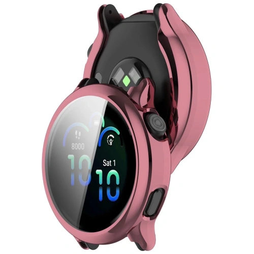 Etui z osłoną ekranu Bizon Case Watch Felipe do Garmin Vivoactive 6 różowe