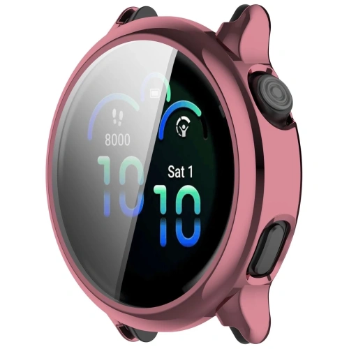 Etui z osłoną ekranu Bizon Case Watch Felipe do Garmin Vivoactive 6 różowe