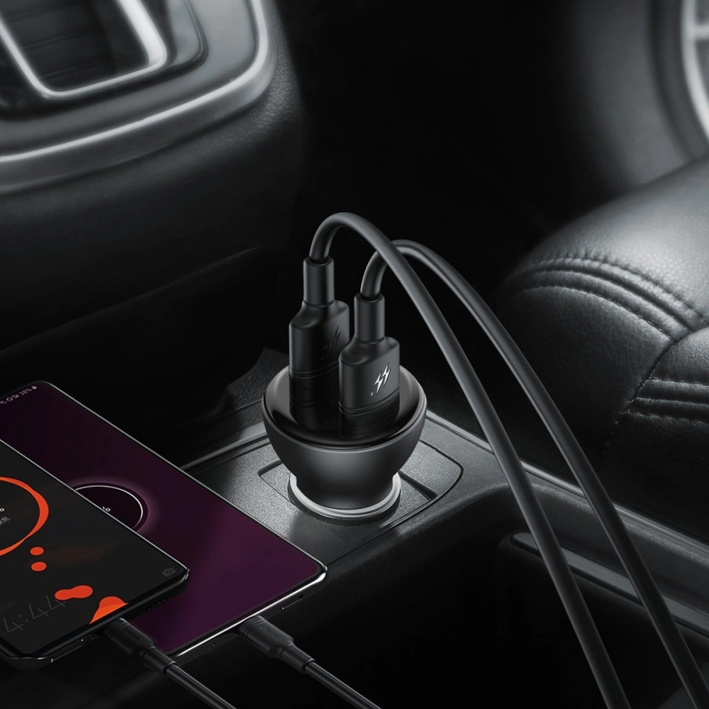 Hurtownia GSM - Autonabíječka Baseus s digitálním displejem, 2x USB, QC3.0, 45W, 5A (šedá) - BSU1532GRY - {ean13} - Hurt