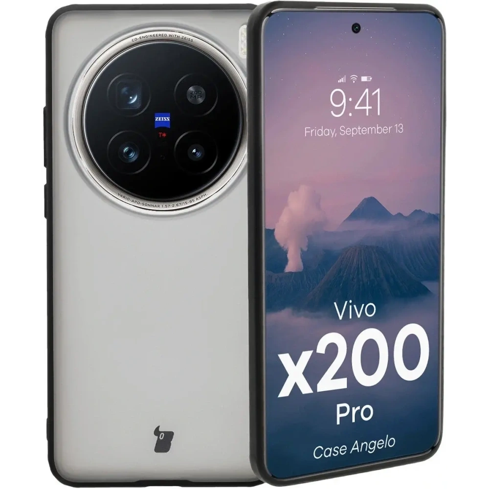 Hurtownia GSM - Bizon tok Angelo Vivo X200 Pro füstös fekete kerettel - BIZ9325 - {ean13} - Hurt