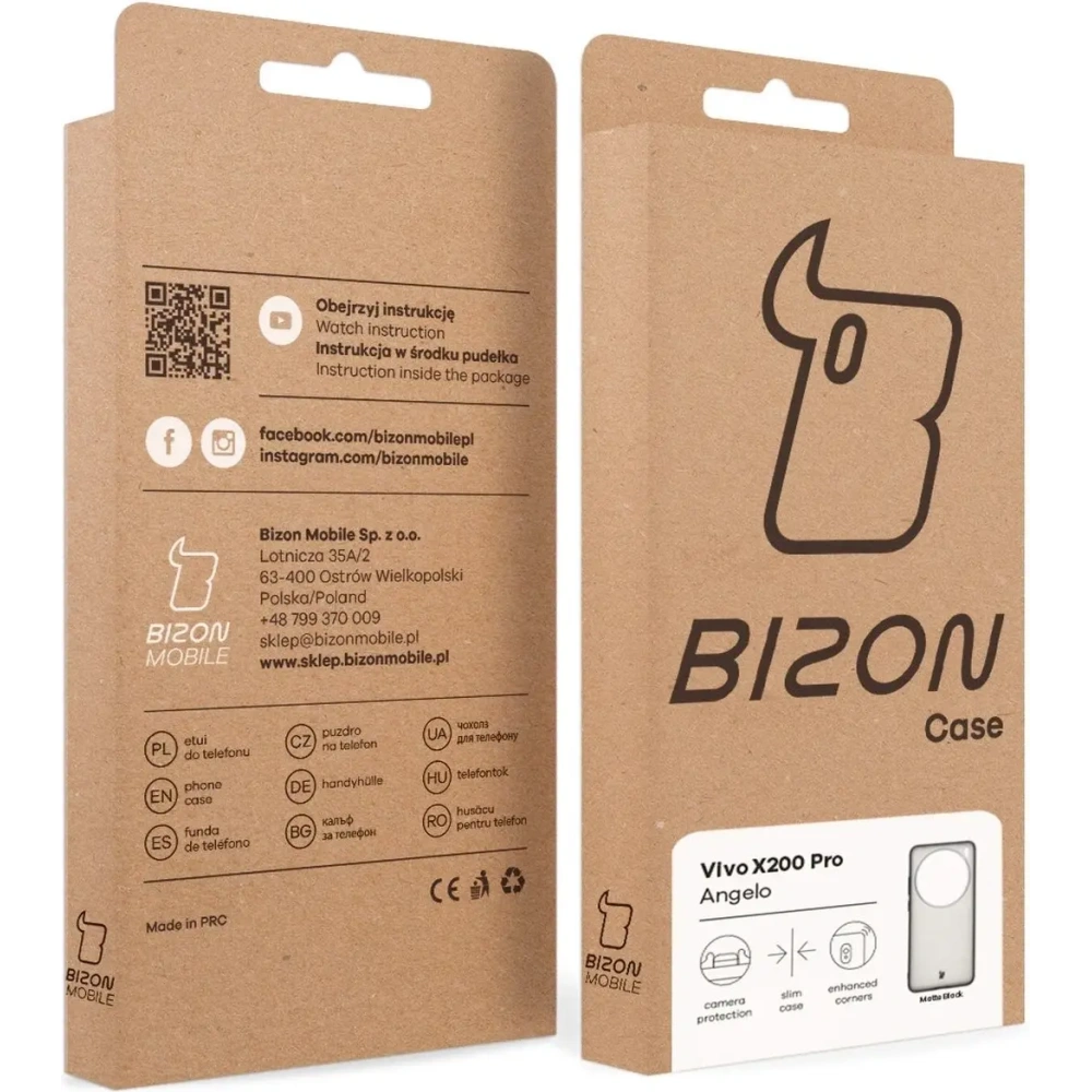 Hurtownia GSM - Bizon tok Angelo Vivo X200 Pro füstös fekete kerettel - BIZ9325 - {ean13} - Hurt