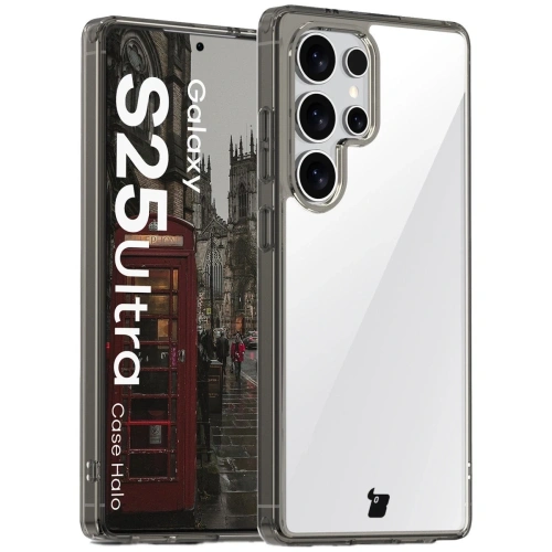 Etui Bizon Case Halo do Samsung Galaxy S25 Ultra przydymione-czarne