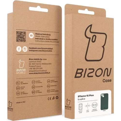 Etui Bizon Case Łupka do Apple iPhone 15 Plus zielone