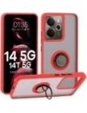 Bizon Case Hybrid Ring Realme 14 5G / 14T 5G smoky with a red frame