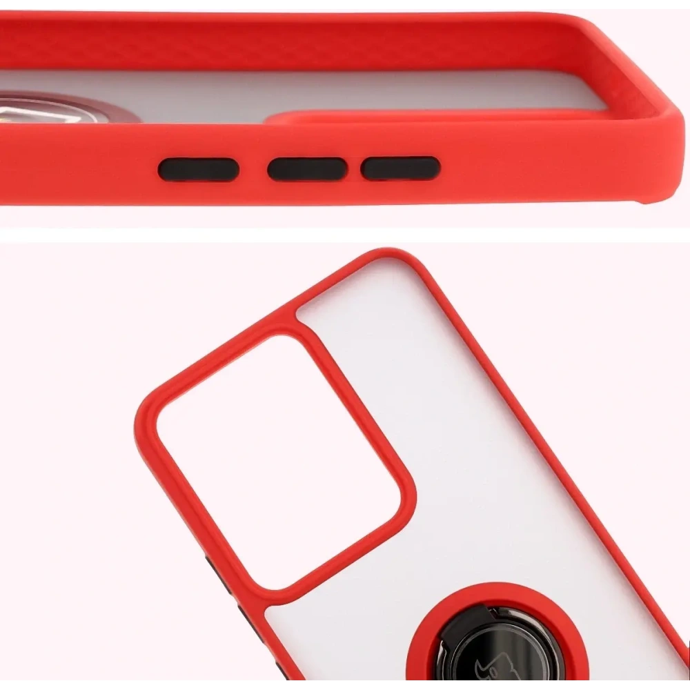 Hurtownia GSM - Bizon Case Hybrid Gyűrű Realme 14 5G / 14T 5G füstös piros kerettel - BIZ9331 - {ean13} - Hurt