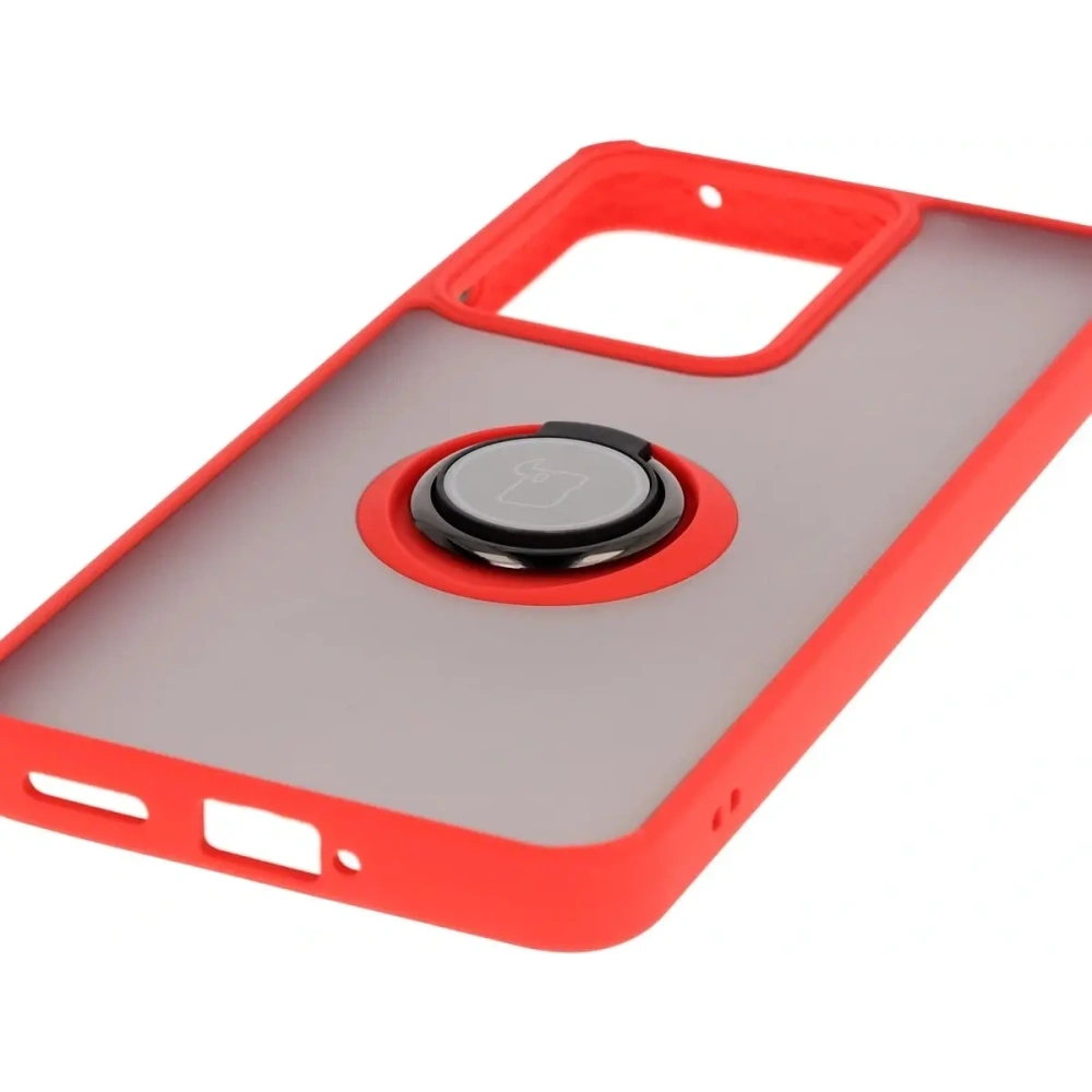 Hurtownia GSM - Husa Hybrid Ring Bizon pentru Realme 14 5G / 14T 5G fumurie cu un cadru roșu - BIZ9331 - {ean13} - Hurt