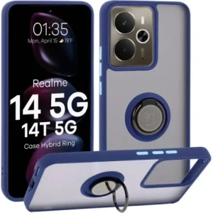 Hurtownia GSM - Bizon Case Hybrid Gyűrű Realme 14 5G / 14T 5G füstös színben, tengerészkék kerettel - BIZ9332 - {ean13} - Hurt